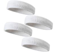 4 Pezzi Fascia Capelli,Fascia per Capelli,Headband,Fasce per Capelli Uomo,Fascia Capelli Donna,Fascia,Fascia Capelli Sport,Fascia Elastica Capelli,Fascia Testa Sudore,Fascia Sudore Testa Donna(Bianco)