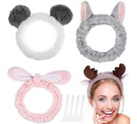 4 pezzi Fascia for spa, Fascia for lavare il viso Fascia for trucco morbida Cura della pelle Fascia for lavare il viso con cucchiai maschera for ragazze Regalo for donne / 1476