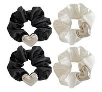 4 Pezzi Fascia per Chioma a Cuore, Elastico Donna | Esercizio e Lavarsi Viso, Accessorio Chic e Delicato, Stile Francese Romantico