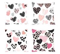 4 Pezzi Federe Cuscini Divano 50 x 50 Animali Divano Decorativo Doppia Faccia in Velluto con Cerniera Invisibile per Soggiorno Camera Balcone Esterno per Cucina, Sedia, Letto, Giardino, Amore F0P-454