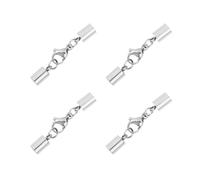 4 Pezzi Fermacavo In Acciaio Per Collana 4,0 Mm