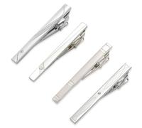 4 Pezzi Fermacravatte da Uomo in Metallo,Elegante Set Clip per Cravatta per Matrimonio,Festa,Anniversari,Quotidiano e Occasioni Speciali,Ideale come Regalo per San Valentino