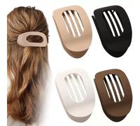 4 Pezzi Fermagli a Boccaglio Ovali Opachi, 9.5cm Forma Ovale in Colori Caffè (Bianco Opaco, Nero Opaco, Marrone Chiaro, Marrone Scuro) - Mollette Capelli Piatte per Acconciature Moderne