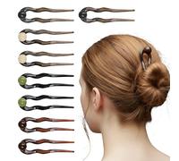 4 Pezzi Fermagli Capelli Donna a U con Design ad Onda Acrilico Grande, French Pin per French Twist Sicura, Dimensioni 13cm x 2.5cm, 4 Stili, Materiale Acrilico Robusto e Traslucido