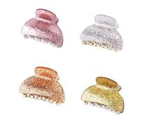 4 Pezzi Fermagli per Capelli Granchio, Fermagli per Capelli Glitter Acrilici, Clip per Artigli Antiscivolo Grande, Accessori di Bellezza Alla Moda per Donne E Ragazze (4 Colori)