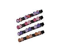 4 Pezzi Fermagli Per Capelli Intrecciati bosso di prugna Fermaglio per Capelli a Fiore Fermaglio per Capelli con Tre Fiori