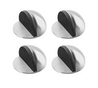 4 Pezzi Fermaporta da Pavimento, Ovale in Acciaio Inox Blocca Porta, Lucido Fermaporta Magnetico per Pavimenti Duri, Porte In Vetro e Pareti Protettive(Argento)