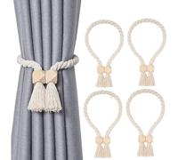 4 Pezzi Fermatende per Tenda, Fermatenda magnetici resistenti per tende da esterno in cotone intrecciato a mano, Decorazione di tende per la casa e l'ufficio