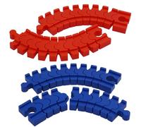 4 pezzi ferrovia in legno, accessori per ferrovia in legno, rotaie in legno rosso e blu, adatto per lo sviluppo di abilità sportive e tempo di gioco in famiglia