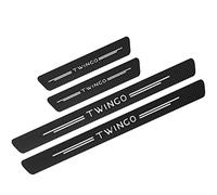 4 Pezzi Fibra di Carbonio Battitacco per Auto Sticker, per Ren-ault Clio Duster Megane TWINGO, Esterno Battitacco Protezione Plates Anti-Graffio Scuff Adesivi Decorativi Accessori, TWINGO White