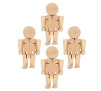 4 Pezzi Figure in Legno Grezza per Pittura, Robot Cartone | Legno Beige, Pezzi Decorativi Artigianali, per Attività Creative e Disegno Manuale, Stile Unico