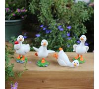 4 pezzi Figurine in resina Sculture animali statue del giardino delle anatre
