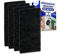 4 Pezzi Filtro Asciugatrice 225x107x8 mm con Codice Originale 481010354757 C00314947 per Whirlpool per Bauknecht per Indesit per Philips per Ariston - MONTERAL