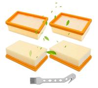 4 Pezzi Filtro di Ricambio per Aspirapolvere Kärcher, Filtri Aspirapolvere Karcher per WD4, WD5, WD6, MV4, MV5, MV6, Filtri Pieghettati Piatti per Karcher 2.863-005, con 1 Scopetta Piccola