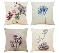 4 Pezzi Fodera per Cuscino 40x40cm, Tinta Unita Floreale Modello Moderni Decorativo copri cuscini per divano, federe cuscini in Velluto con Cerniera Invisibile,Adatto per Interni,Casa, Auto e Sedia