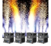 4 Pezzi FODEXAZY 1000W Nero Elettronico Macchine Pirotecniche, Palcoscenico Attrezzature Effetto Speciale con d-mx512 (3CH) e Telecomando Senza Fili per Matrimonio Partito Concerto Natale Halloween