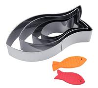 4 Pezzi Formine per Biscotti a Forma di Pesce del Fumetto, Stampi per Pasta Pesce Piccolo in Acciaio Inox, Tagliabiscotti Pesciolino Riutilizzabile, Taglia Biscotti Set per Pasta, Panini, Cottura