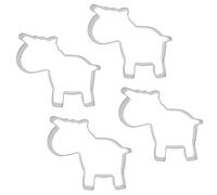 4 Pezzi Formine per Biscotti Zebra in Acciaio Inox, Stampi Creativi | Argento, Forma Animale Originale, Adatte per Fondente e Pasticceria Professionale, Confezione Singola