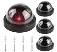 4 pezzi fotocamera finte, supporto da parete per fotocamera manichino, telecamera di sorveglianza con LED rosso lampeggiante, finta, telecamera di sorveglianza, fotocamera Atrappa esterna per interni