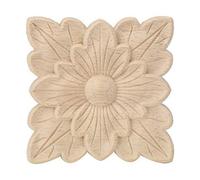 4 Pezzi Fregi in Pasta di Legno,Fregi In Legno Vintage,Applique Scolpita in Legno,Applique Intagliata in Legno per Uso Domestico,Fiori Applique 10×10×1 cm Decorazione di Mobili da Mobili Giardino
