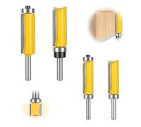 4 pezzi Fresa per Rifilare con Cuscinetto, Fresa a copiare con gambo da 8 mm, fresa per legno, fresa a copiare, per La Lavorazione del Legno