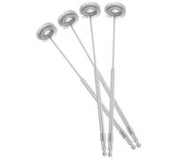 4 Pezzi Frusta Montalatte in Acciaio Inox, Doppia Molla, Argento | Miscelatore Manuale per Bevande, Superficie Liscia, Uso Domestico e Campeggio, per Latte e Salse