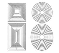 4 pezzi Fustella Cutting Dies Stencil Geometric Set Dies Piazza Rettangolare Circle Frame Oval Square Taglio Embossing Stencil Stencils Fustelle per Scrapbooking Album Cards Crafting