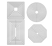 4 pezzi Fustella fustellatura stencil geometrico Set di taglio muore quadrato rettangolare cerchio telaio ottagono modelli di goffratura Fustelle Cutting Dies per diy Scrapbooking Album Carte Crafting