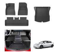 [4 Pezzi] GAFAT Tesla Model 3 Highland 2024 2025 Tappetini Abitacolo + Bagagliaio, in TPE per Tutte Stagioni, per Bagagliaio e Pavimento, Bordo Alto, Scansione Originale 3D, Tesla Model 3 Accessori