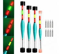 4 Pezzi Galleggianti Pesca LED con Segnalatore Abboccata & Batterie CR425