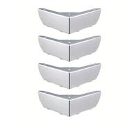 4 pezzi gambe for mobili resistenti e for carichi pesanti, piedini a tre punte in metallo for divani triangolari fai da te(Silver)