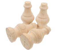 4 Pezzi Gambe in Legno Massello Moderne per Mobili, Stile Vintage | Finitura Grezza Pronta da Personalizzare, per Restauro Rapido e Rialzo Discreto