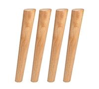 4 Pezzi Gambe Mobili in Legno,Gambe in Legno per Armadietti e Tavolini per TV Cabinet Divano Letto Tavolo da Pranzo Confezione,con Piastra di Ferro Pad Antiscivolo e Viti (30cm)
