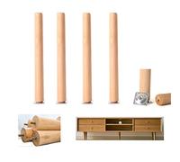 4 Pezzi Gambe Mobili in legno Massello,Piedini per Mobili in legno Faggio,Ricambio Gambe per Divani Cono,con Piastra di Montaggio e Viti,Feltrini,per Armadi,TV Cabinet,letto(vertical15cm/5.9in)