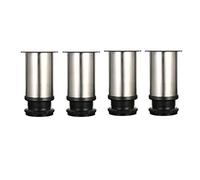 4 pezzi gambe regolabili Altezza 80mm dell'armadio addensate da tavolo per mobili, Acciaio inossidabile spazzolato, 0-15mm Vieni con viti