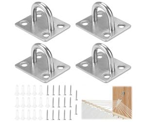 4 Pezzi Gancetti Con Vite Set, Robusta Anelli Ancoraggio 304 Acciaio Inox, Viti per Occhielli in Acciaio Inox Pesante, Gancio da Parete per Appendere Reti Sospese, Corde,Ancoraggio ai Soffitto