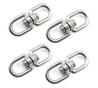 4 Pezzi Ganci Girevoli M8 Gancio ad Anello Girevole in Acciaio Inox 304 Gancio Girevole a Doppia estremità Sospeso Connettore per Sedie Sospese Altalene Sacchi di Sabbia Catene Corde