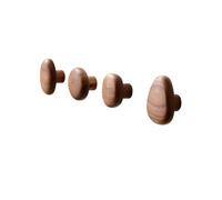 4 Pezzi Ganci in Legno Robusto, Stile Nordico, Design A Forma Di Ciottolo In Legno Di Noce Nero, Set Da Quattro Pezzi