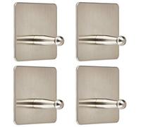 4 Pezzi Ganci per Asciugamani Autoadesivi ARIA I, Max. 3 Kg Acciaio Inox antiruggine, per Cucina e Bagno Ganci da Parete Gancio per Vestiti Gancio Portasciugamani Ganci da Adesivi di SO-TECH®