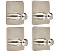 4 pezzi. Gancio adesivo per asciugamani ARIA III, max. SO-TECH® - Gancio adesivo da parete, 3 kg, senza fori, in acciaio INOX, per cucina e bagno