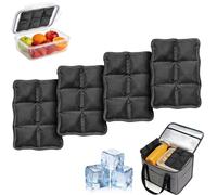 4 Pezzi Ghiaccio per Borsa Termica Riutilizzabili, Portatile Mattonelle Refrigeranti, Piccolo Ghiaccioli per Borsa Frigo, Elementi Refrigeranti per Viaggi, Scuola, Picnic, Mantenere Gli Alimen Freschi