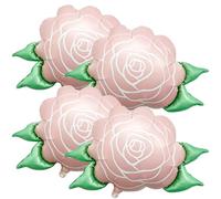 4 Pezzi Giganti Palloncini Fiore in Alluminio Rosa, 32 Pollici Palloncini Rosa Floreale per Decorazione Matrimonio Compleanno, Bella Decorazione Festa della Mamma Pasqua