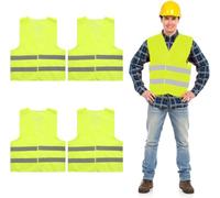 4 Pezzi Gilet Catarifrangente, Gilet Alta Visibilità Uomo, Gilet Catarifrangente Uomo, Pettorina Catarifrangente Uomo, Gilet Riflettente per Addetti Alla Pulizia Guidatore Cantiere Lavori All'Aperto