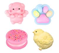 4 Pezzi Giocattoli da Spremere Zampe di Gatto, Taba Squishy Zampa Gatto, Carino Animali Pinguini Squeeze Toys, Antistress Giocattolo per Bambini e Adulti (B)