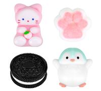 4 Pezzi Giocattoli da Spremere Zampe di Gatto, Taba Squishy Zampa Gatto, Carino Animali Pinguini Squeeze Toys, Antistress Giocattolo per Bambini e Adulti (A)