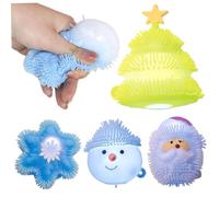 4 pezzi giocattoli illuminati, palline da stress natalizio comprendono Babbo Natale, albero di Natale, fiocchi di neve, sfera di stress da da neve con batterie incorporate per il regalo di Nat