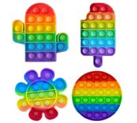 4 pezzi Giochi Autismo Pop Bubble Fidget Toys Set Ansia Sollievo Autismo Antistress Gioco pop it in Silicone Regali per Regalini fine Festa di Compleanno per Bambini e Adulti