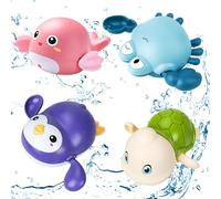 4 Pezzi Giochi Bagnetto Neonato, Animali Giocattolo per Bambino, Bagno per Bambini Giocattoli, Adatto da 1 a 4 Anni, Bambini Giochi da Bagnetto, Giochi da Bagno Galleggianti