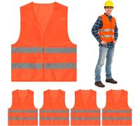 4 Pezzi Giubbotto Catarifrangente Auto, Gilet Alta Visibilità Uomo, 360° Gilet C