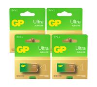 4 Pezzi GP Ultra 9V Batterie Alcaline a Blocco 6LR61 Potenza Duratura